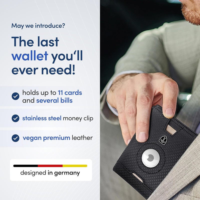 TRAVANDO AirTag* Wallet Mens Wallet with Money Clip Air Tag Wallet Card Holder RFID Blocking Bifold Gifts for Men - Image 3